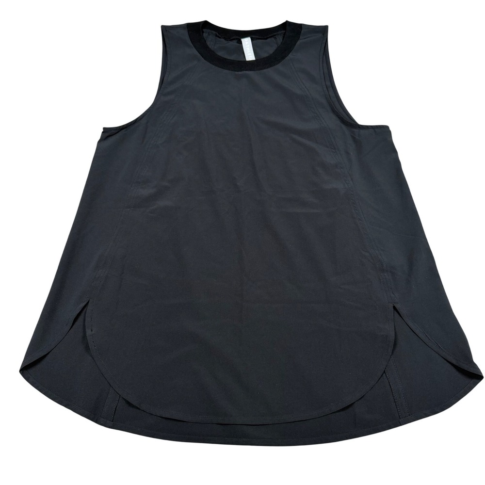 Athleta Zephyr Tank Top Black Sleeveless High Low Hem Yoga Gym Womens Small